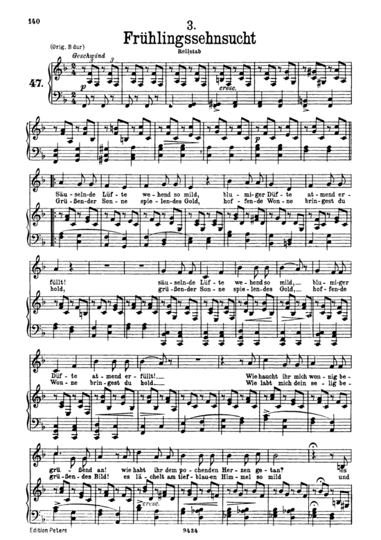 Product picture to: Frühlingssehnsucht, D.957-3 (Schwanengesang)Franz Schubert