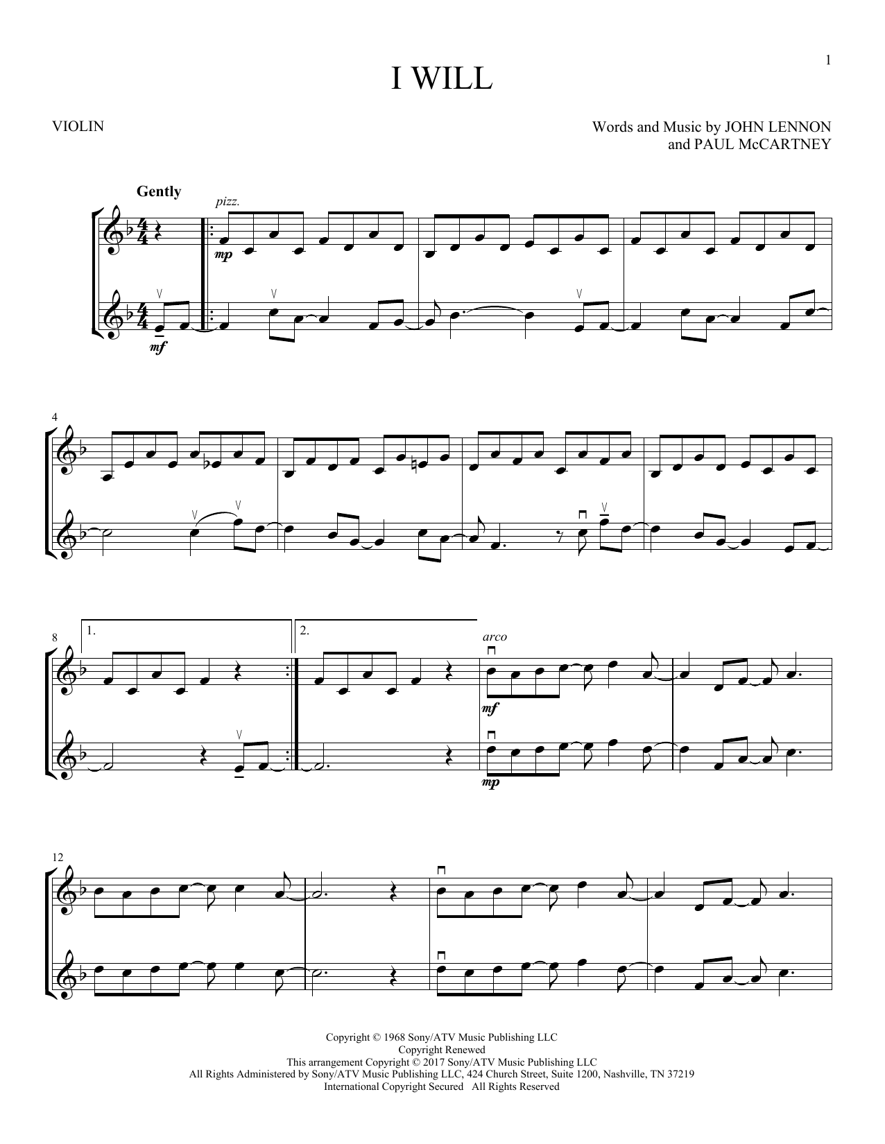Product gallery: Page 1 of 1 I Will, The Beatles