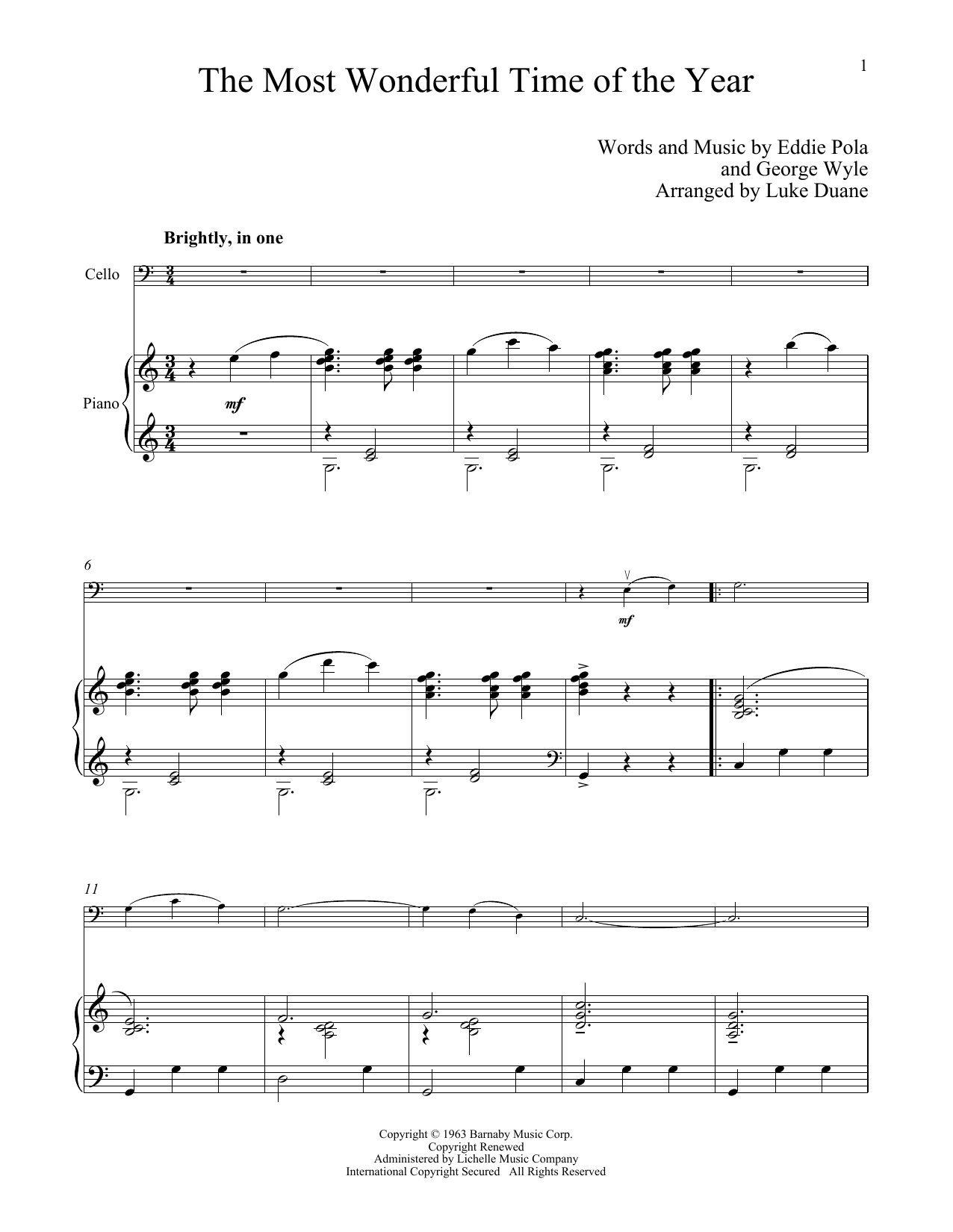 Produktgalerie: Seite 1 von 1 The Most Wonderful Time Of The Year, Eddie Pola, Klavier, Violoncello