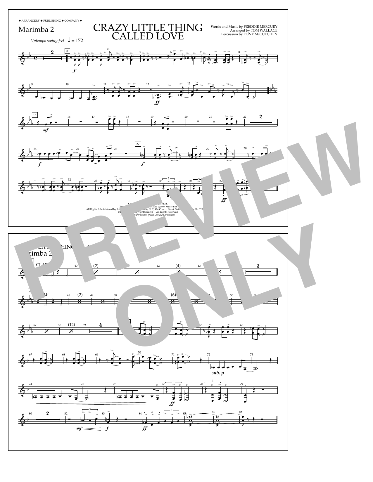 Produktbild zu: Crazy Little Thing Called Love - Marimba 2