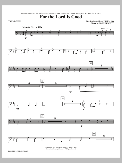 Product picture to: For The Lord Is Good - Trombone 3
