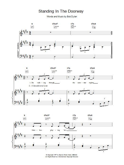 Produktgalerie: Seite 1 von 1 Standing In The Doorway, Bob Dylan, Gesang, Gitarre, Klavier