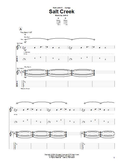 Produktgalerie: Seite 1 von 1 Salt Creek, John 5, Gitarre