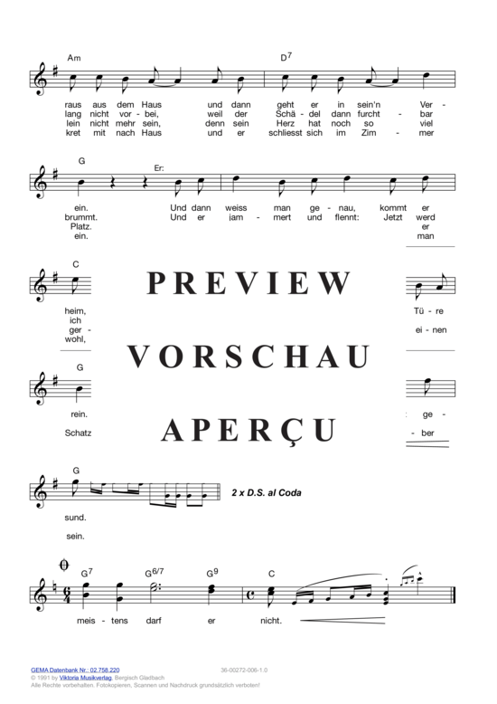 Produktgalerie: Seite 6 von 11 Lass doch dem Papa sein Vergnügen , Bass & Bässje, (Melodie-Stimmen in C/B/Es)