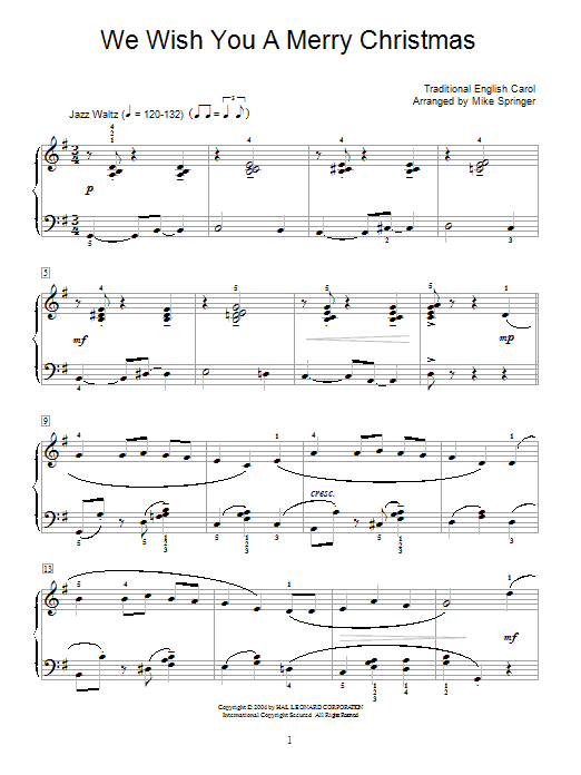 Product gallery: Page 1 of 1 We Wish You A Merry Christmas, Traditional English Folksong