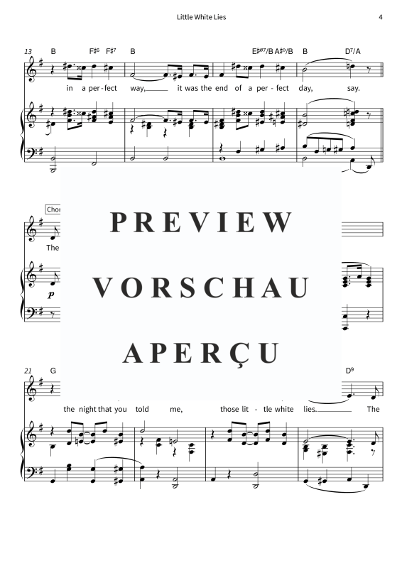 Produktgalerie: Seite 6 von 8 Little White Lies - Timeless Tin Pan Alley Classic - Vocal & Piano in G Major with Lyrics, , Gesang und Klavier