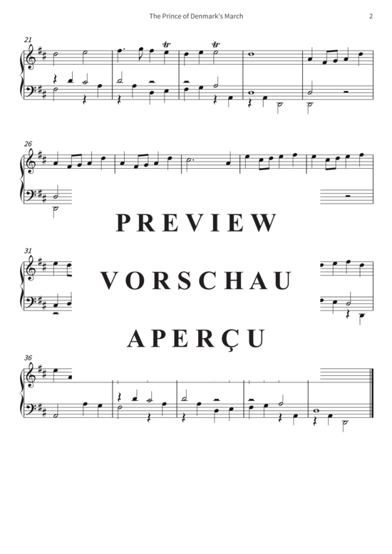 Produktgalerie: Seite 5 von 6 The Prince of Denmark´s March , , Klavier Solo