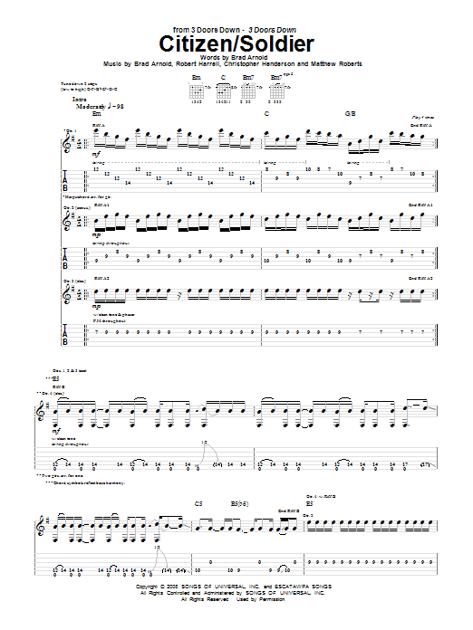 Produktgalerie: Seite 1 von 1 Citizen/Soldier, 3 Doors Down, Gitarre