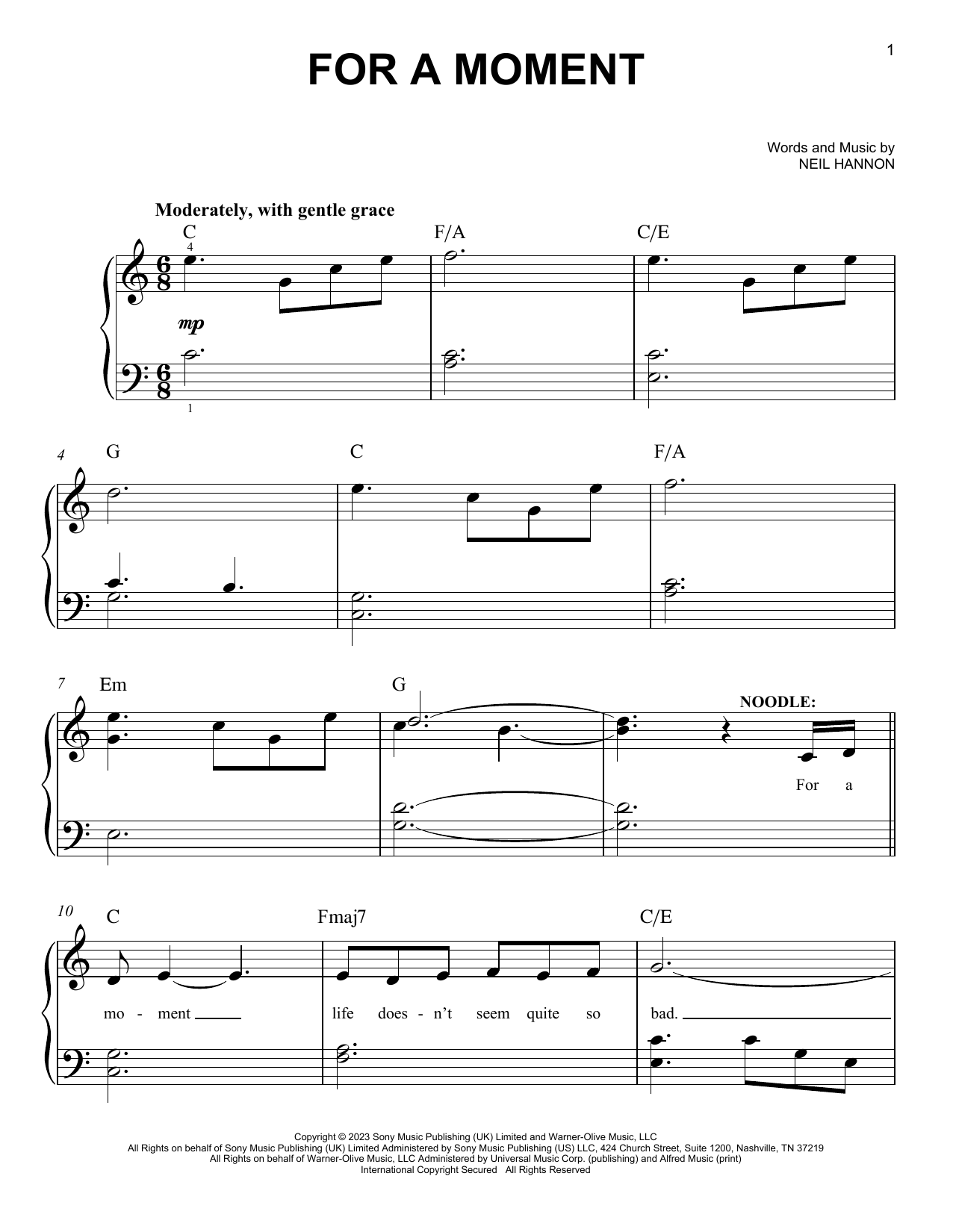 Produktbild zu: For A Moment (from Wonka)