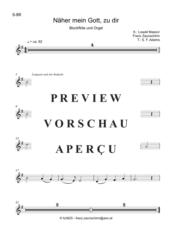 Product gallery: Page 4 of 5 Näher mein Gott zu dir , , (soprano/tenor recorder + organ)