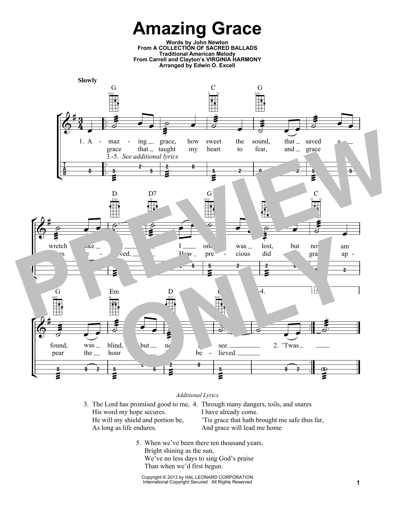 Produktbild zu:  Amazing Grace (arr. Bobby Westfall) - Traditional American Melody