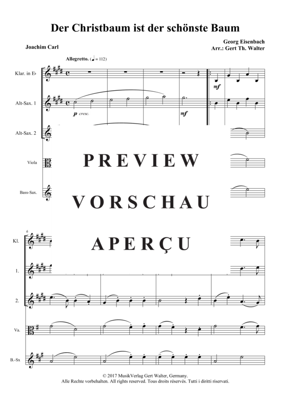 Produktgalerie: Seite 10 von 11 Der Christbaum ist der schönste Baum , , (flexibles Quintett)