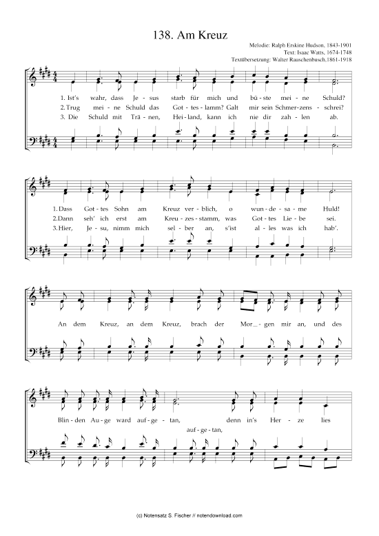 Produktbild zu: Am Kreuz  Ralph Erskine Hudson, 1843-1901 / Isaac Watts, 1674-1748