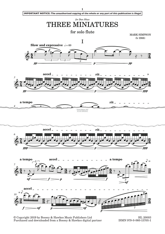 Produktgalerie: Seite 1 von 1 Three Miniatures, Mark Simpson, Flöte