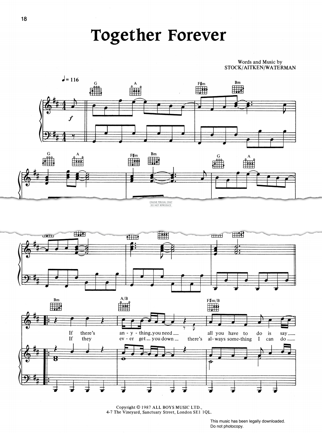 gallery: Together Forever, Rick Astley