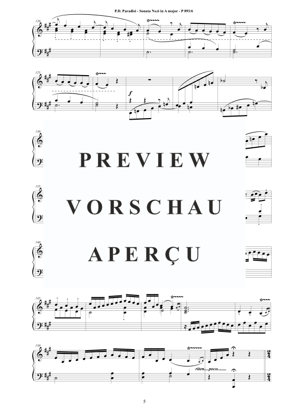 Produktgalerie: Seite 6 von 9 Sonate Nr. 6 in A-Dur, , Klavier Solo