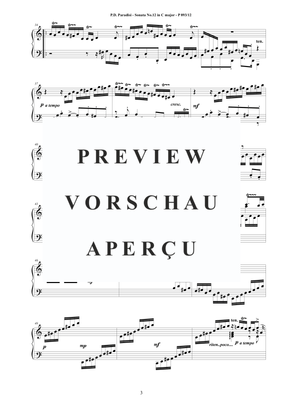 Produktgalerie: Seite 4 von 9 Sonate Nr. 12 in C-Dur, , Klavier Solo