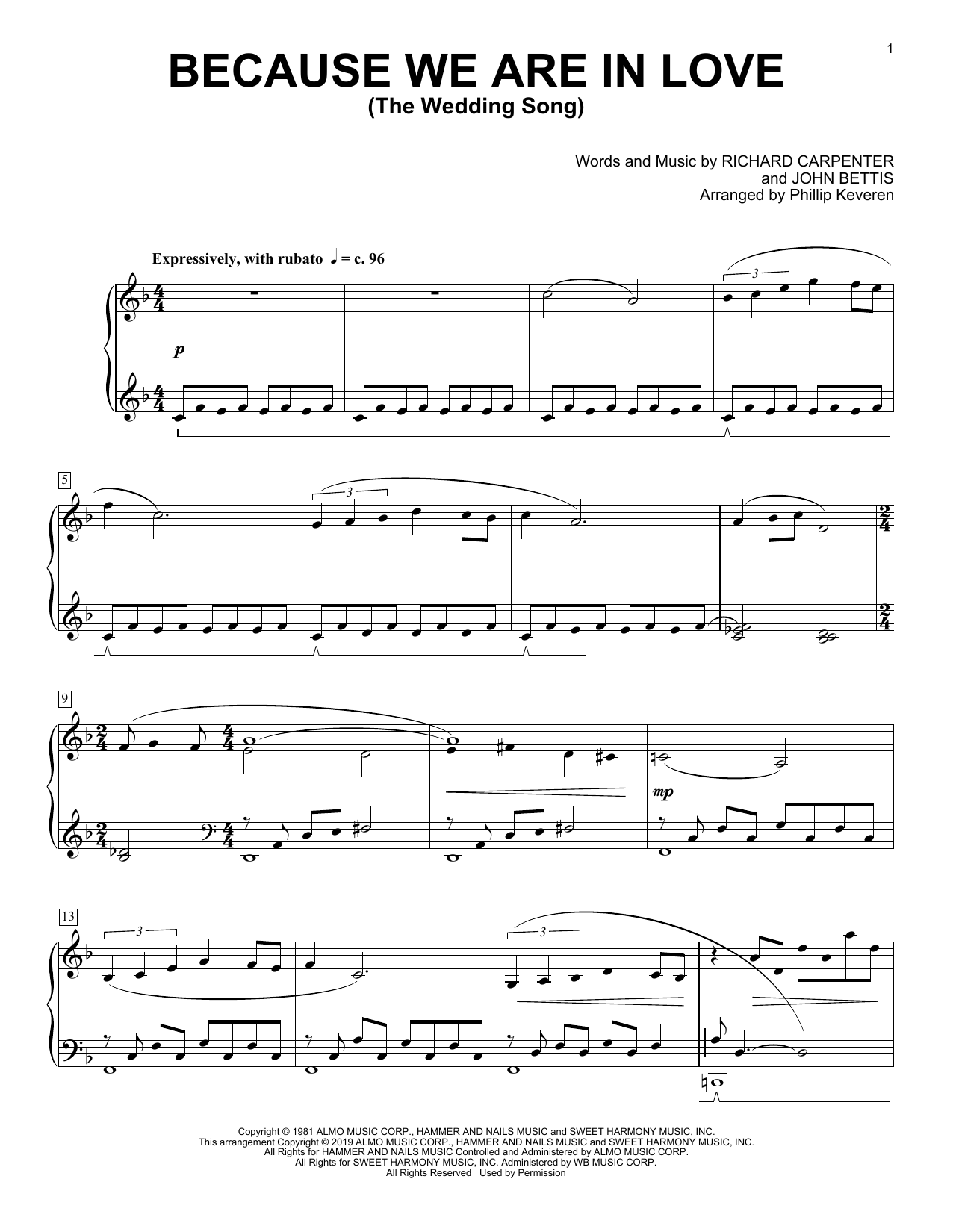 Produktbild zu: Because We Are In Love (The Wedding Song) (arr. Phillip Keveren)