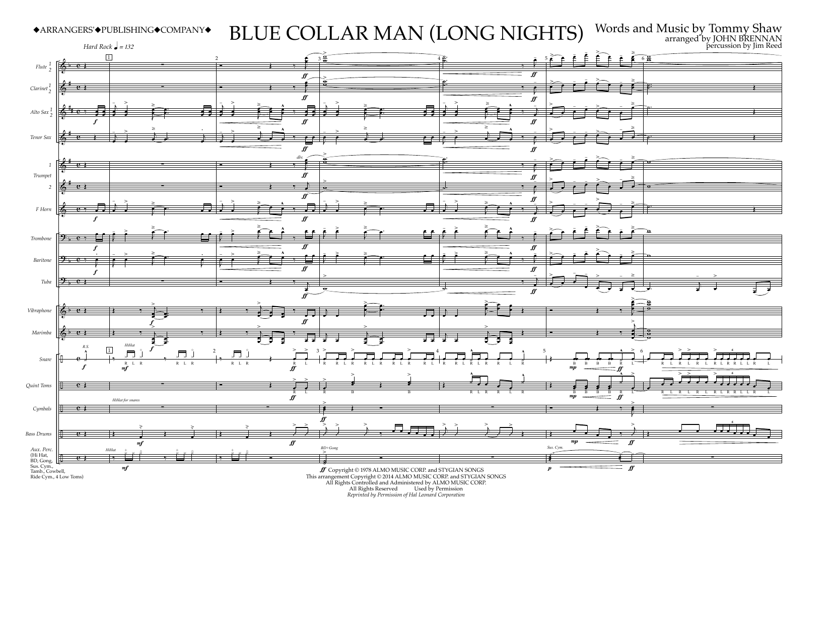 Produktbild zu:  Blue Collar Man (Long Nights) - Full Score - John Brennan