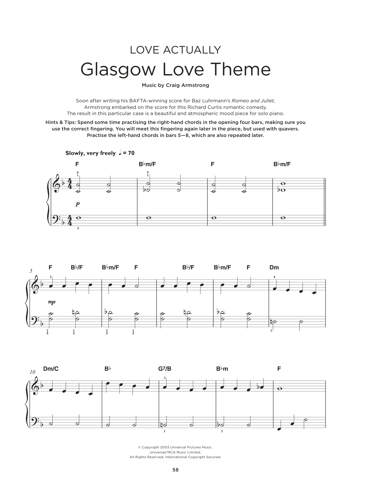 Produktbild zu:  Glasgow Love Theme (from Love Actually) - Craig Armstrong