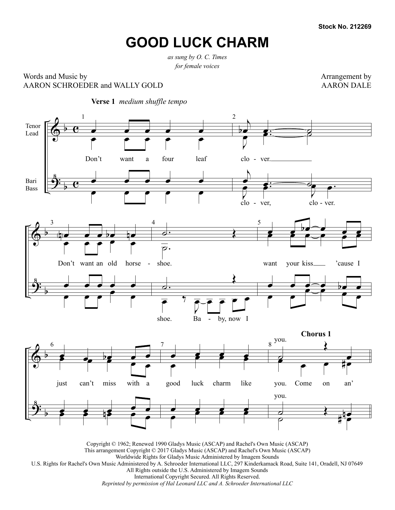 Produktgalerie: Seite 1 von 1 Good Luck Charm (arr. Aaron Dale), Elvis Presley, Chor