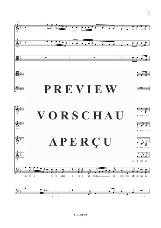 gallery: 3 Psalmen (Psalm 116: Laudate Dominum / Psalm 122: Laetatus sum / Psalm 147: Lauda Jerusalem), , (Gemischtes Ensemble 5 Vokalstimmen, Streicher/Bläser und BC)