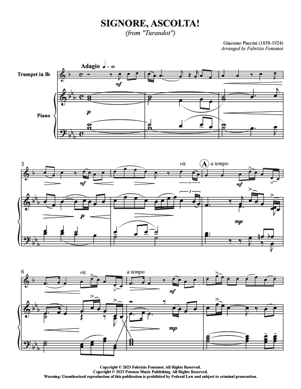 Produktgalerie: Seite 1 von 8 Signore Ascolta, , (Trompete in B und Klavier)