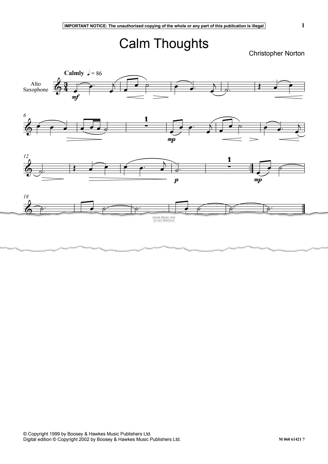 Produktgalerie: Seite 1 von 1 Calm Thoughts, Christopher Norton, Klavier, Saxophon