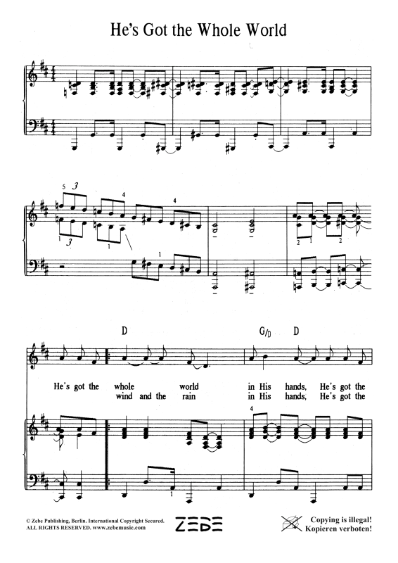 gallery: He´s Got the Whole World, , Voice and Piano