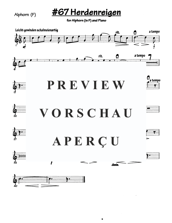 Produktgalerie: Seite 4 von 4 Herdenreigen, , Alphorn in F und Klavier