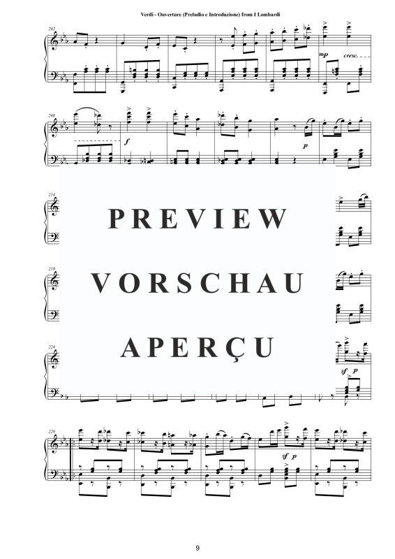 Produktgalerie: Seite 10 von 11 Ouvertüre (Preludio e Introduzione) aus I Lombardi - Piano Version, , Klavier Solo