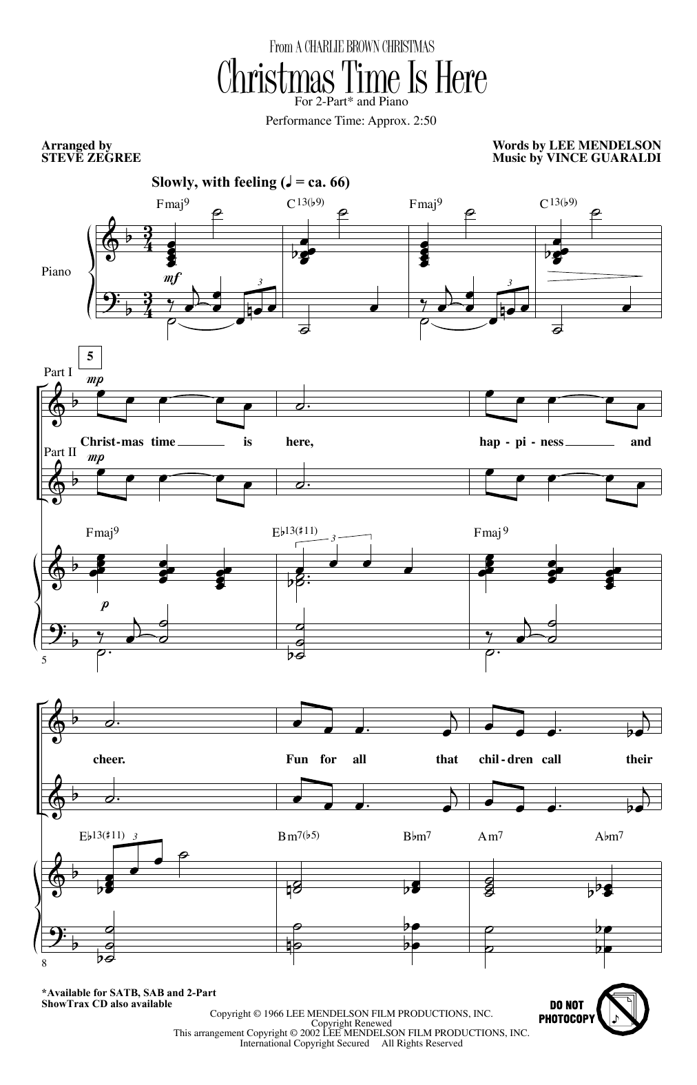 Product picture to: Christmas Time Is Here (arr. Steve Zegree)