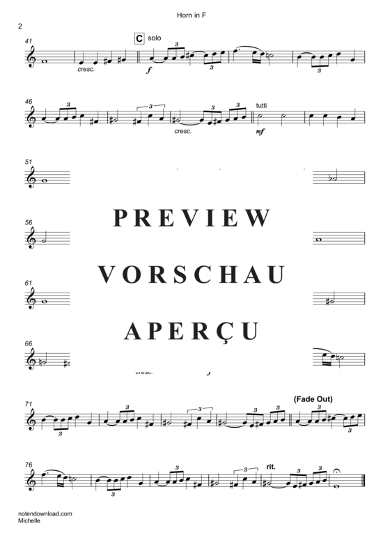 Produktgalerie: Seite 11 von 15 Michelle , Beatles, The, (Blechbläser Quartett)