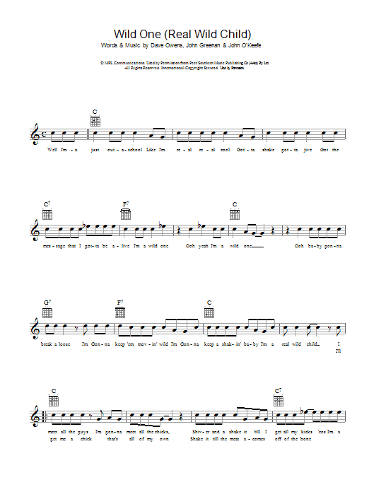 Produktgalerie: Seite 1 von 1 Real Wild Child (Wild One), Johnny O'Keefe, Melodieinstrument