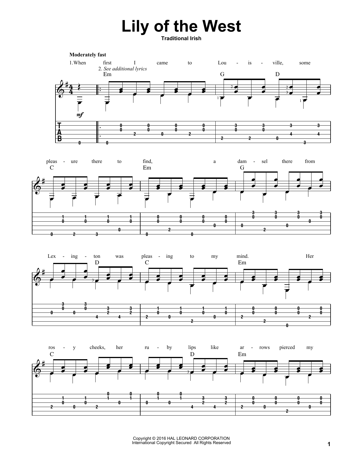 Produktgalerie: Seite 1 von 1 Lily Of The West, Traditional Irish, Gitarre