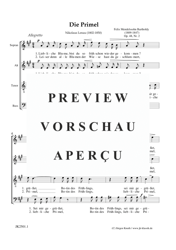 gallery: Die Primel op.48, Nr. 2, , Gemischter Chor