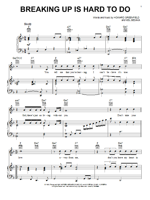 Produktgalerie: Seite 1 von 1 Breaking Up Is Hard To Do, Neil Sedaka, Gesang, Gitarre, Klavier