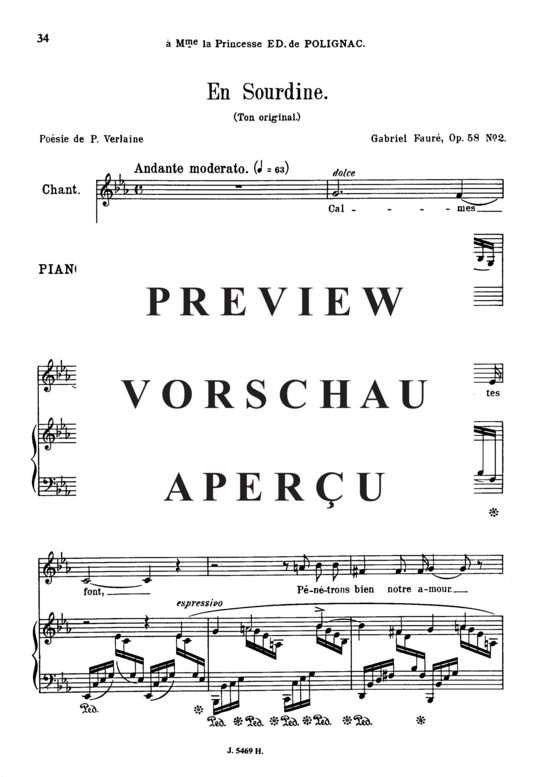 Product gallery: Page 2 of 6 En sourdine Op.58 No.2, , Medium Voice and Piano