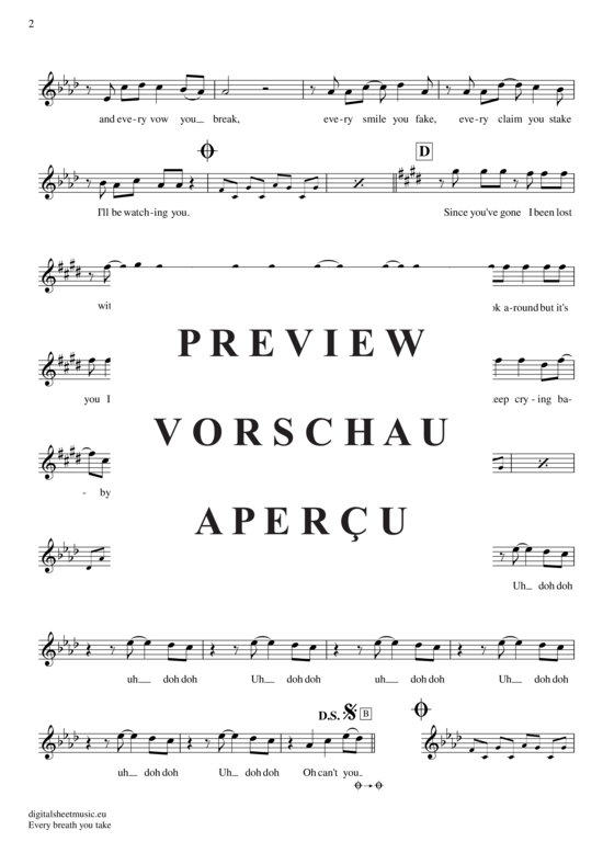 Produktgalerie: Seite 3 von 4 Every breath you take , Police, The, (Oboe)
