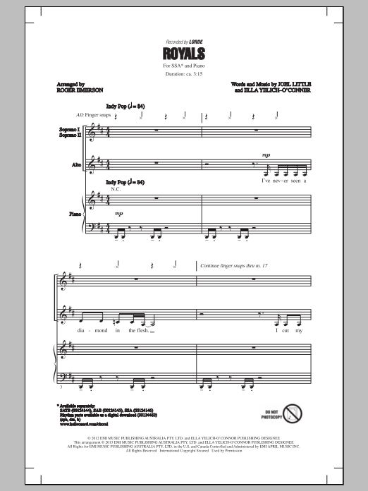 Produktgalerie: Seite 1 von 1 Royals, Roger Emerson, Chor
