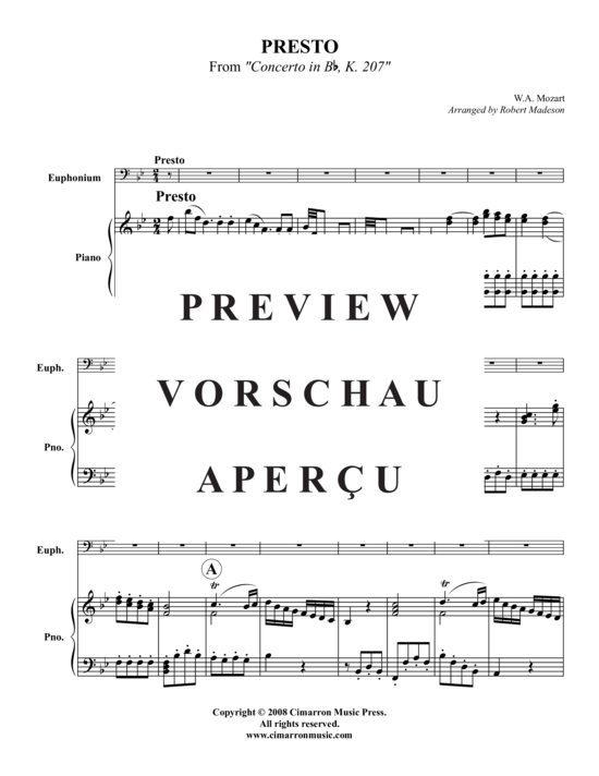 gallery: Presto aus Concerto in B , , (Bariton/Pos + Klavier)