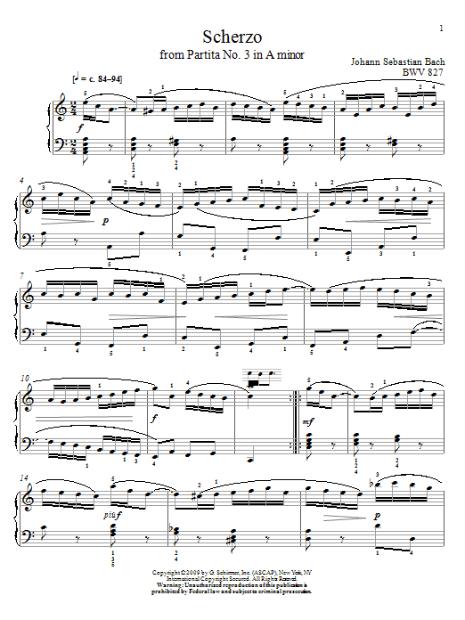 Produktgalerie: Seite 1 von 1 Scherzo, BWV 827, Johann Sebastian Bach, Klavier
