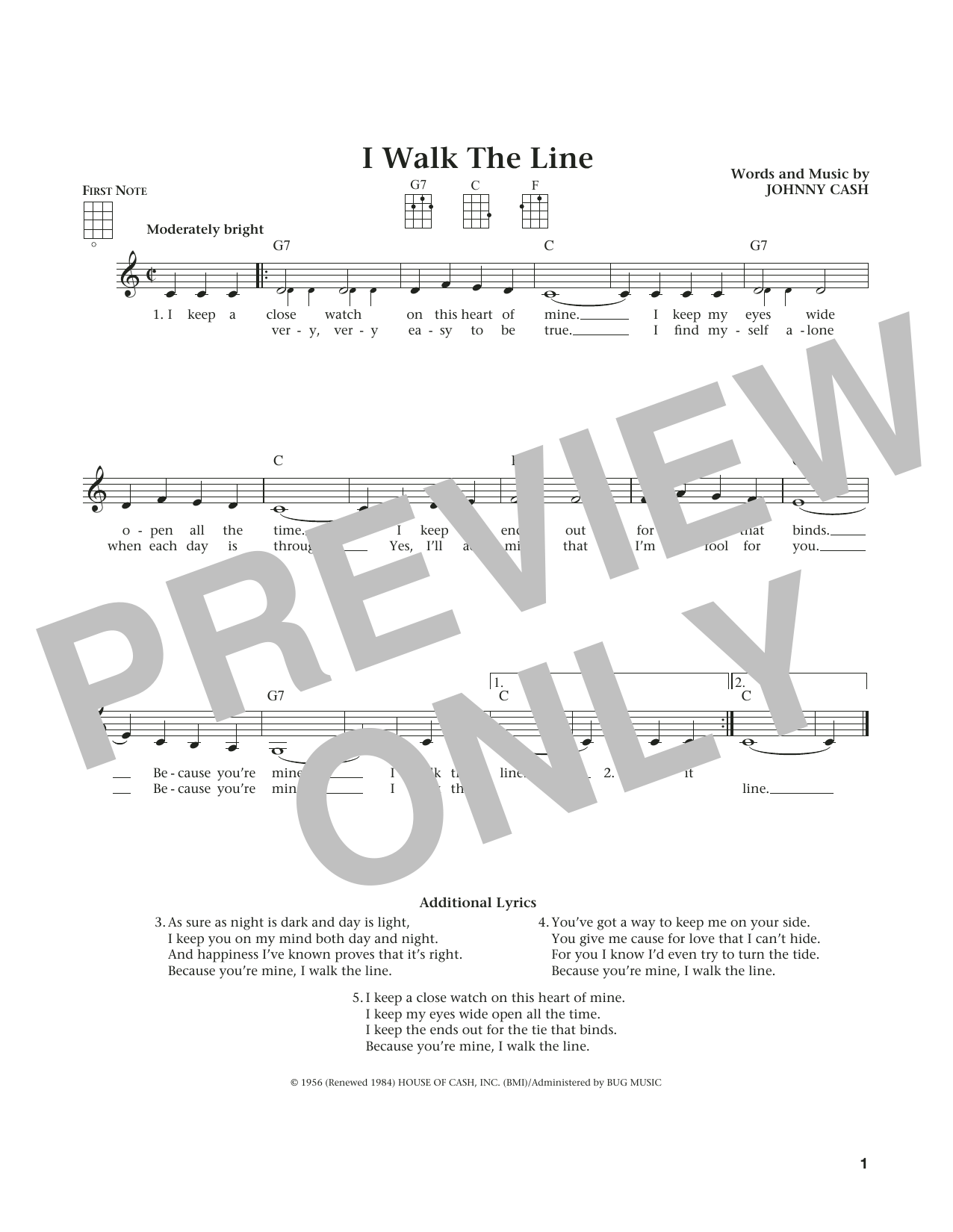 Product gallery: Page 1 of 1 I Walk The Line (from The Daily Ukulele) (arr. Liz and Jim Beloff), Johnny Cash