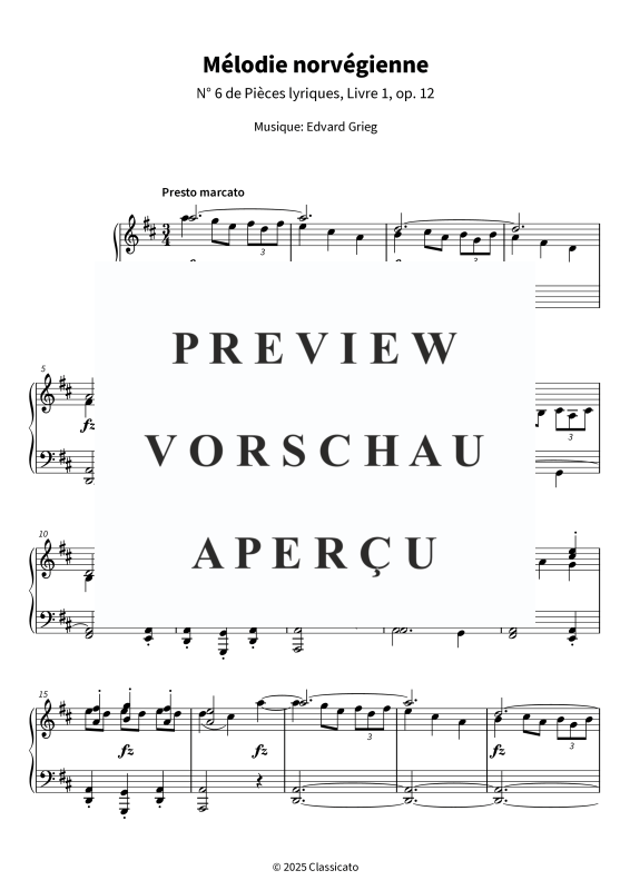 Product gallery: Page 5 of 7 Mélodie norvégienne - N° 6 de Pièces lyriques, Livre 1, op. 12, , Piano Solo