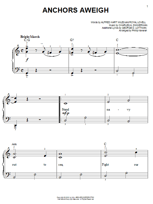 Produktbild zu: Anchors Aweigh (arr. Phillip Keveren)
