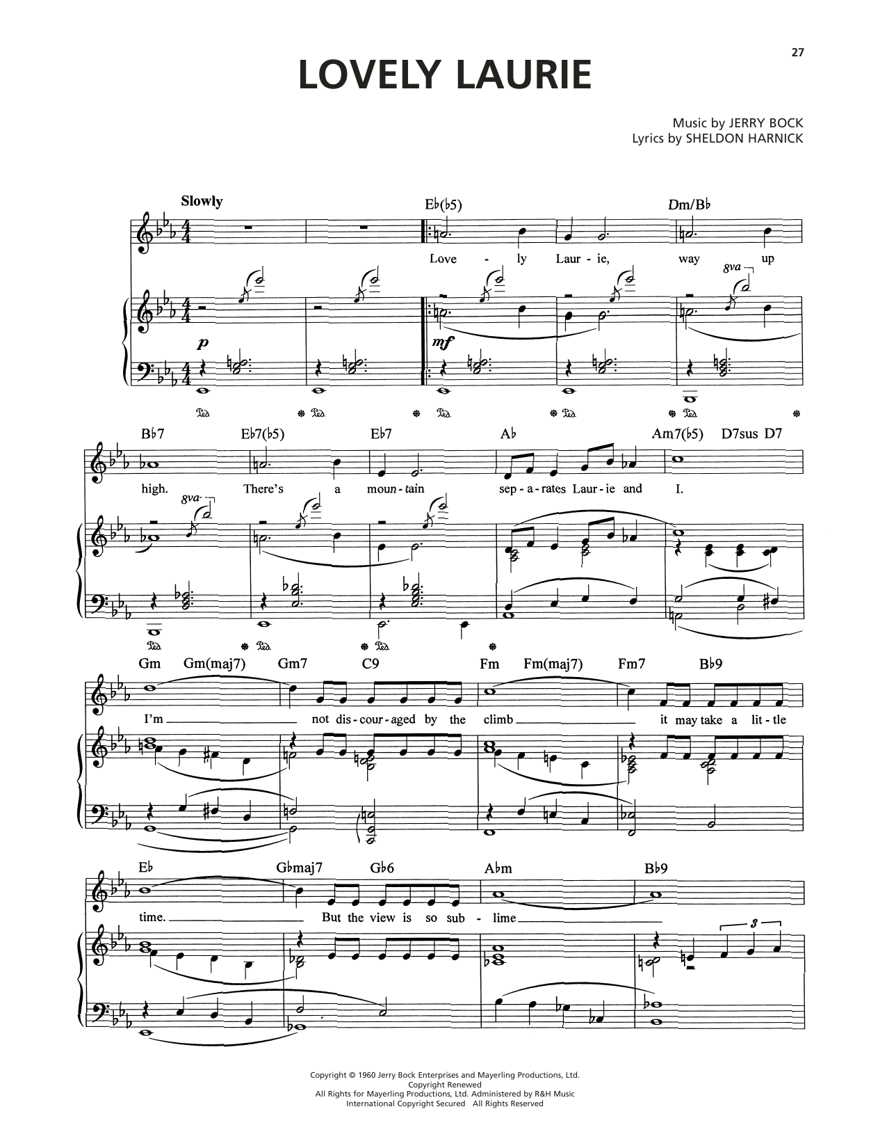 Produktgalerie: Seite 1 von 1 Lovely Laurie (from Tenderloin), Jerry Bock, Gesang, Gitarre, Klavier