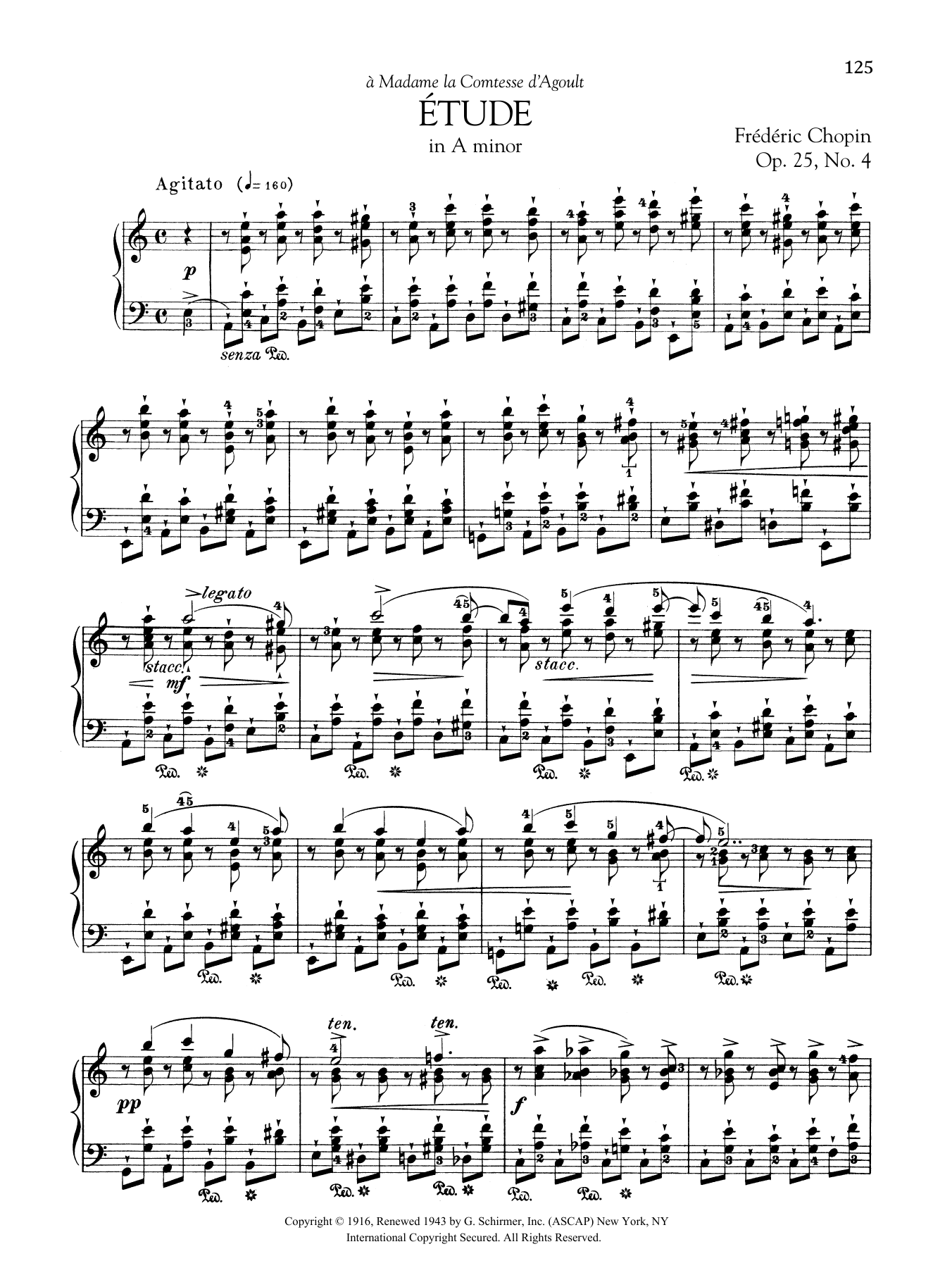 Product gallery: Page 1 of 1 Etude in A minor, Op. 25, No. 4, Frédéric Chopin