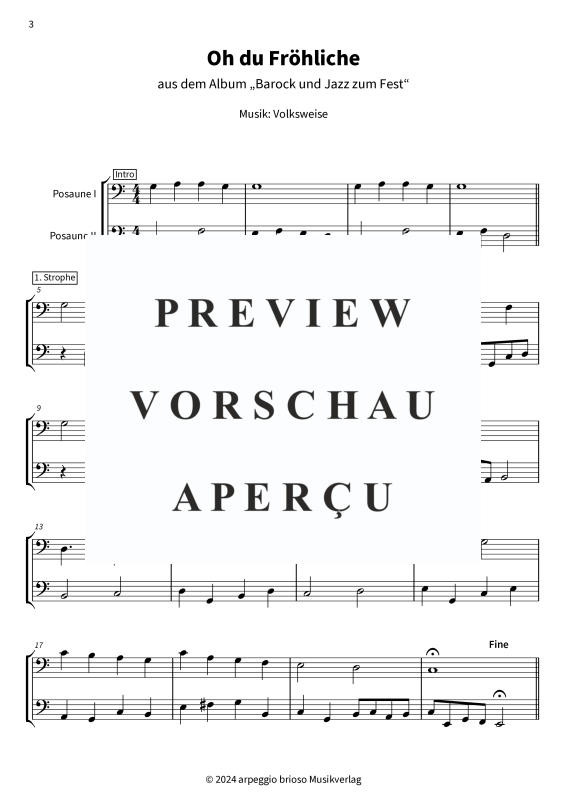 Product gallery: Page 5 of 8 Oh du Fröhliche - aus dem Album Barock und Jazz zum Fest, , (Duet 2x trombone)