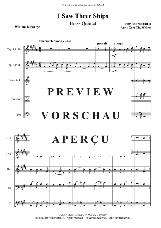 Produktbild zu: I Saw Three Ships Traditional