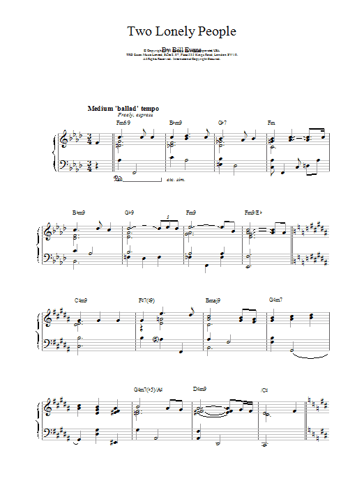 Product gallery: Page 1 of 1 Two Lonely People, Bill Evans